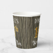 16e verjaardag van de Faux Gold & Faux Wood Papieren Bekers (Rechts)