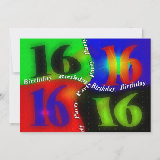 16e verjaardag van de feestdagen - Abstract Kaart (Voorkant)