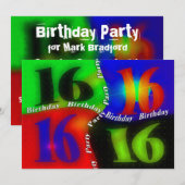 16e verjaardag van de feestdagen - Abstract Kaart (Voorkant / Achterkant)