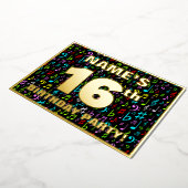 16e verjaardag van de gevechtsdag — Fun, kleurrijk Folie Uitnodiging (Gedraaid)