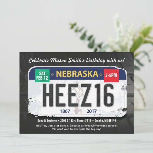 16e verjaardag van de jongen in Nebraska Kaart (Staand voorkant)