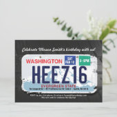 16e verjaardag van de jongen Washington License In Kaart (Staand voorkant)