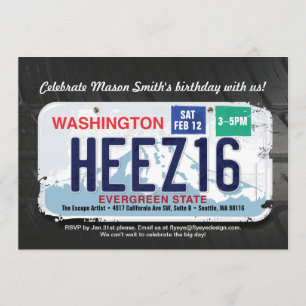 16e verjaardag van de jongen Washington License In Kaart