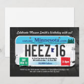 16e verjaardag van de minnesota-uitnodiging voor j kaart (Voorkant / Achterkant)