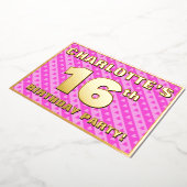 16e verjaardag van de opstand - vuurroze harten en folie uitnodiging (Gedraaid)