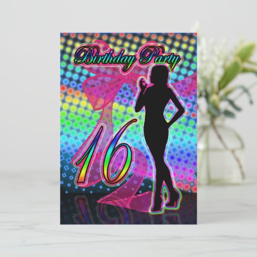 16e verjaardag van de uitnodiging van de 16e verja (Staand voorkant)