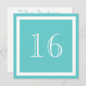 16e verjaardag van de uitnodiging van de Birthday  (Voorkant / Achterkant)