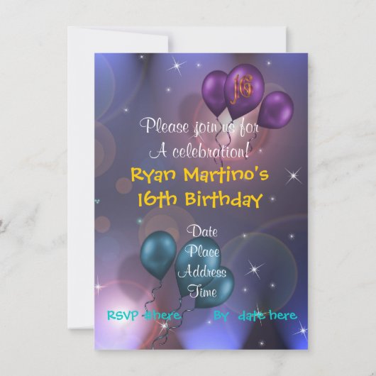 16e verjaardag van de uitnodiging van de partij (Achterkant)