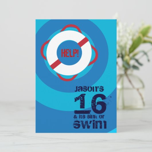 16e verjaardag van de uitnodiging van de poolparti (Staand voorkant)