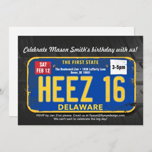 16e verjaardag van de Uitnodiging van de Vergunnin (Voorkant / Achterkant)