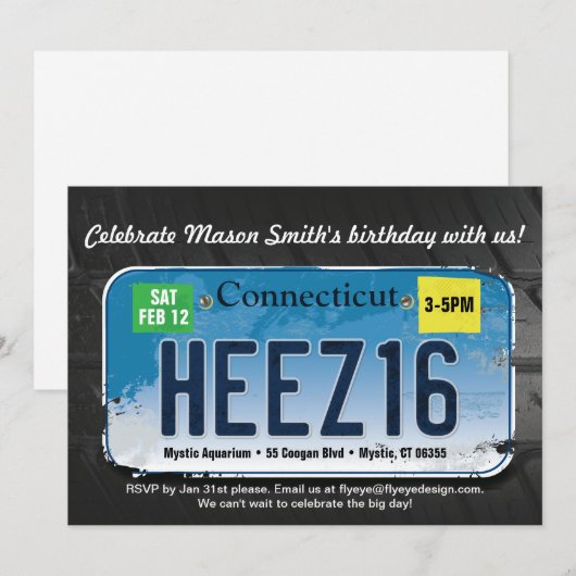 16e verjaardag van de Uitnodiging van de Vergunnin (Voorkant / Achterkant)