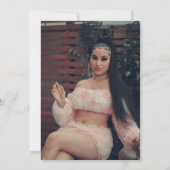 16e verjaardag van de zwarte en goudzweet foto van kaart (Achterkant)