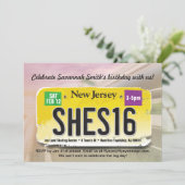 16e verjaardag van het meisje New Jersey - Uitnodi Kaart (Staand voorkant)