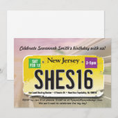 16e verjaardag van het meisje New Jersey - Uitnodi Kaart (Voorkant / Achterkant)