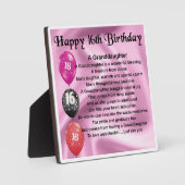 16e verjaardag van het ontwerp van kleindochter ge fotoplaat (Voorkant)