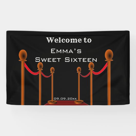 16e verjaardag van het zwarte en rode tapijt spandoek (Horizontaal)