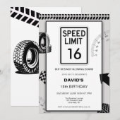 16e verjaardag van Speed Limit Boy Kaart (Voorkant / Achterkant)