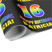 16e verjaardag: Vet, Leuk, Eenvoudig, Regenboog 16 Cadeaupapier (Rol Hoek)