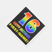16e verjaardag: Vet, Leuk, Eenvoudig, Regenboog 16 Servet (Hoek)