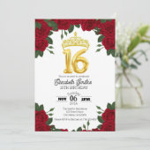 16e verjaardag viering uitnodiging Sjabloon (Staand voorkant)