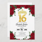 16e verjaardag viering uitnodiging Sjabloon (Voorkant / Achterkant)