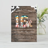 16e verjaardag | Wild West Cowboy uitnodiging (Staand voorkant)