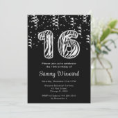 16e Verjaardag Zebra Print Ballonnen met Confetti Kaart (Staand voorkant)