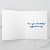 16e verjaardag zestien aangepaste naam blauw wit 2 kaart (Binnen)