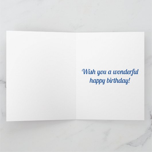 16e verjaardag zestien aangepaste naam blauw wit 2 kaart (Binnen)