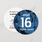 16e verjaardag zestien Rocks BLUE Grunge F16Z Kaart (Voorkant / Achterkant)