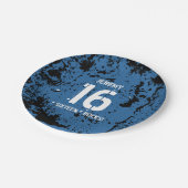 16e verjaardag zestien Rocks BLUE Grunge F16Z Papieren Bordje (Gekanteld)