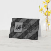 16E VERJAARDAG - ZOON - GRUNGE KAART (Gele Bloem)