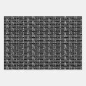 16e verjaardag zwart wit typografie nummers inpakpapier vel (Voorkant)