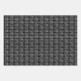 16e verjaardag zwart wit typografie nummers inpakpapier vel