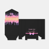 16e verjaardag zwarte glitter roze glam bedankt bedankdoosjes (Uitgevouwen)