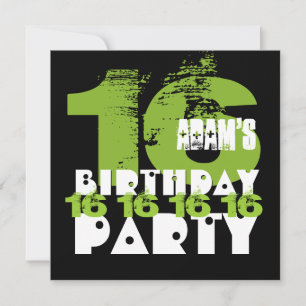16e verjaardagsfeest 16 jaar oude Grunge Z16A Kaart