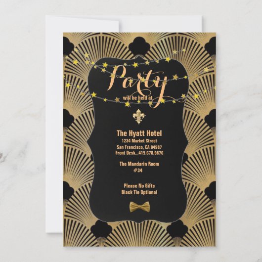 16e Verjaardagsfeest Art Deco Gatsby Girl Kaart (Achterkant)