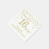 16e Verjaardagsfeest Witte en Gouden Diamant Servet (Hoek)