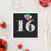 16e verjaardagsfeestballonnen servet (Insitu)