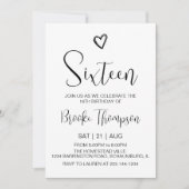 16e verjaardagsfeestje 16 jaar oud verjaardag meis kaart (Voorkant)