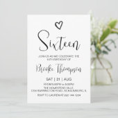 16e verjaardagsfeestje 16 jaar oud verjaardag meis kaart (Staand voorkant)