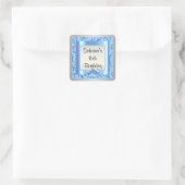 16e verjaardagsfeestje | DIY-tekst | Blauw Vierkante Sticker (Tas)