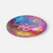 16e verjaardagsfeestje Gouden Roze Glitter Disco B Papieren Bordje (Gekanteld)