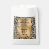 16e verjaardagsfeestje luipaard print gunsttas bedankzakje (Voorkant)