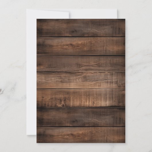 16e verjaardagsfeestje rustieke houten zonnebloem kaart (Achterkant)