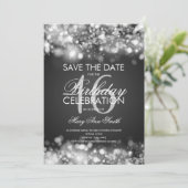 16e verjaardagsfeestje "Save The Date" zilver Kaart (Staand voorkant)