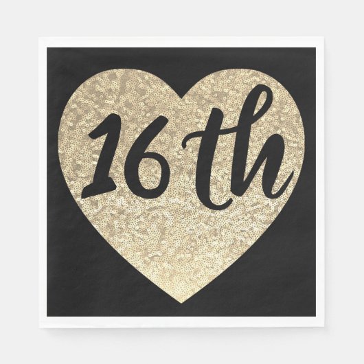 16e verjaardagsfeestje servetten (Voorkant)