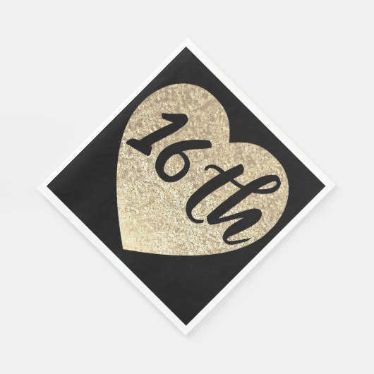 16e verjaardagsfeestje servetten (Hoek)