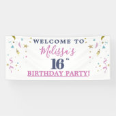 16e verjaardagsfeestje Welkom Spandoek (Horizontaal)