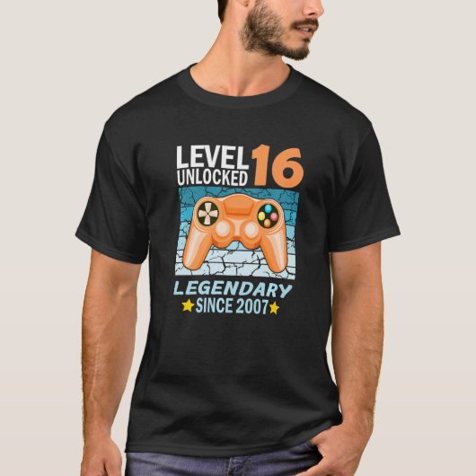 16e verjaardagsgamer, geboren in 2007 2 t-shirt (Voorkant)